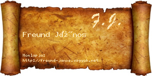 Freund János névjegykártya